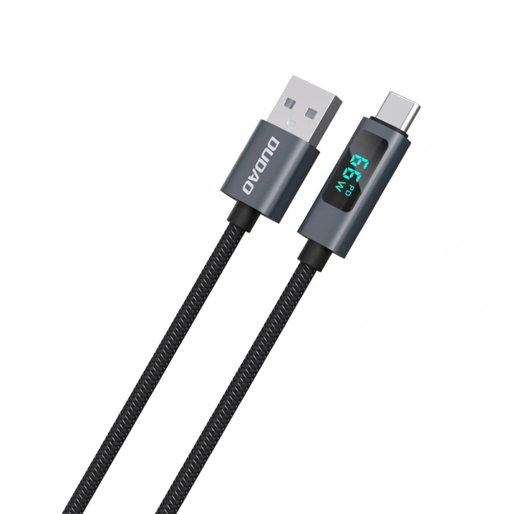 Dudao L7T USB-A / USB-C 66W LED kijelzővel 1m fekete kábel - 2