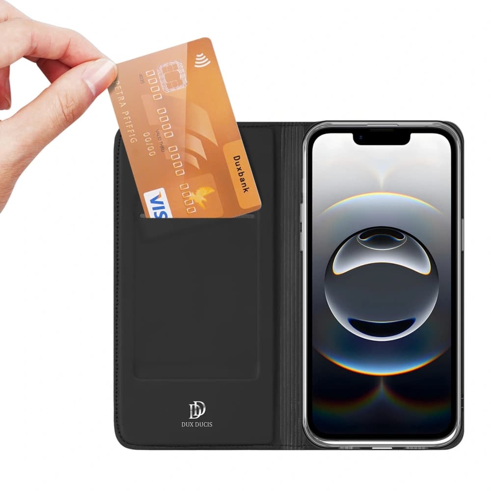 Husa cu clapetă Dux Ducis Skin Pro pentru Apple iPhone 16e neagră - 4