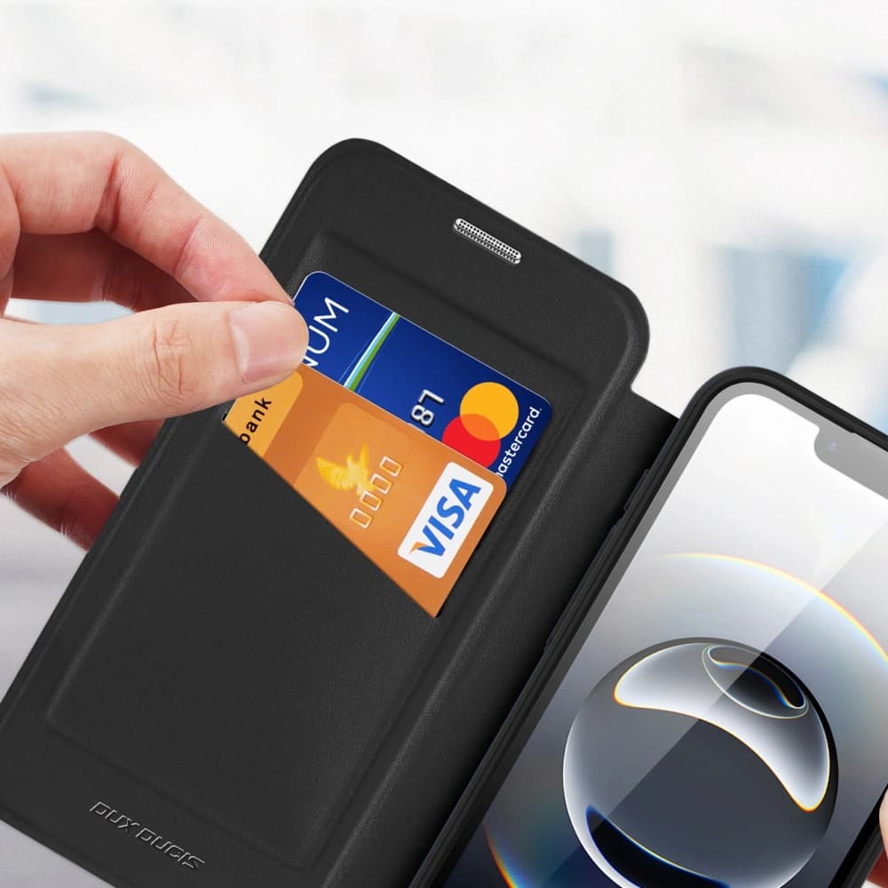 Husa cu clapetă Dux Ducis Skin X Pro cu MagSafe pentru iPhone 16e neagră - 9