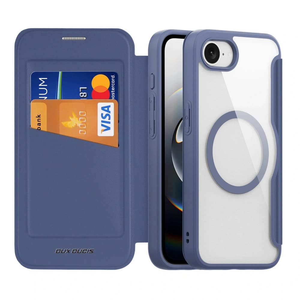Etui s klopou Dux Ducis Skin X Pro s MagSafe na iPhone 16e modré - 2