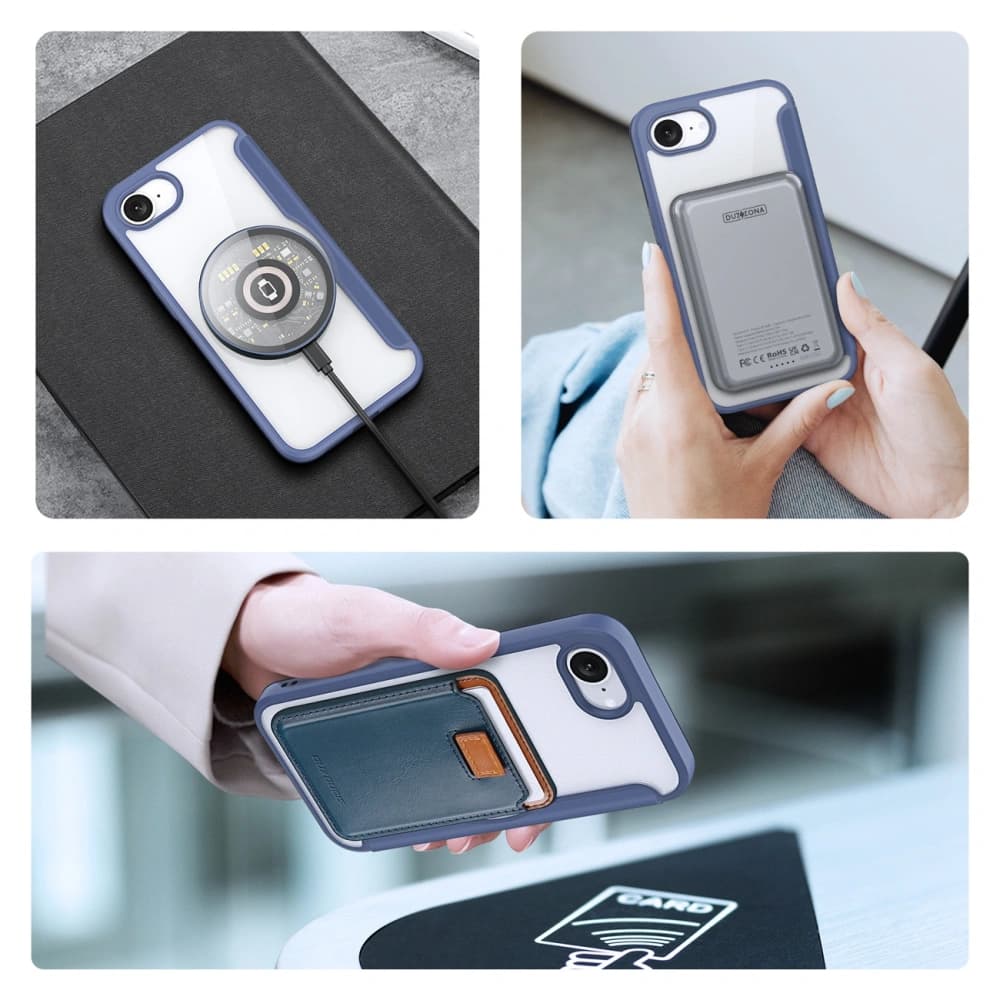 Etui s klopou Dux Ducis Skin X Pro s MagSafe na iPhone 16e modré - 6