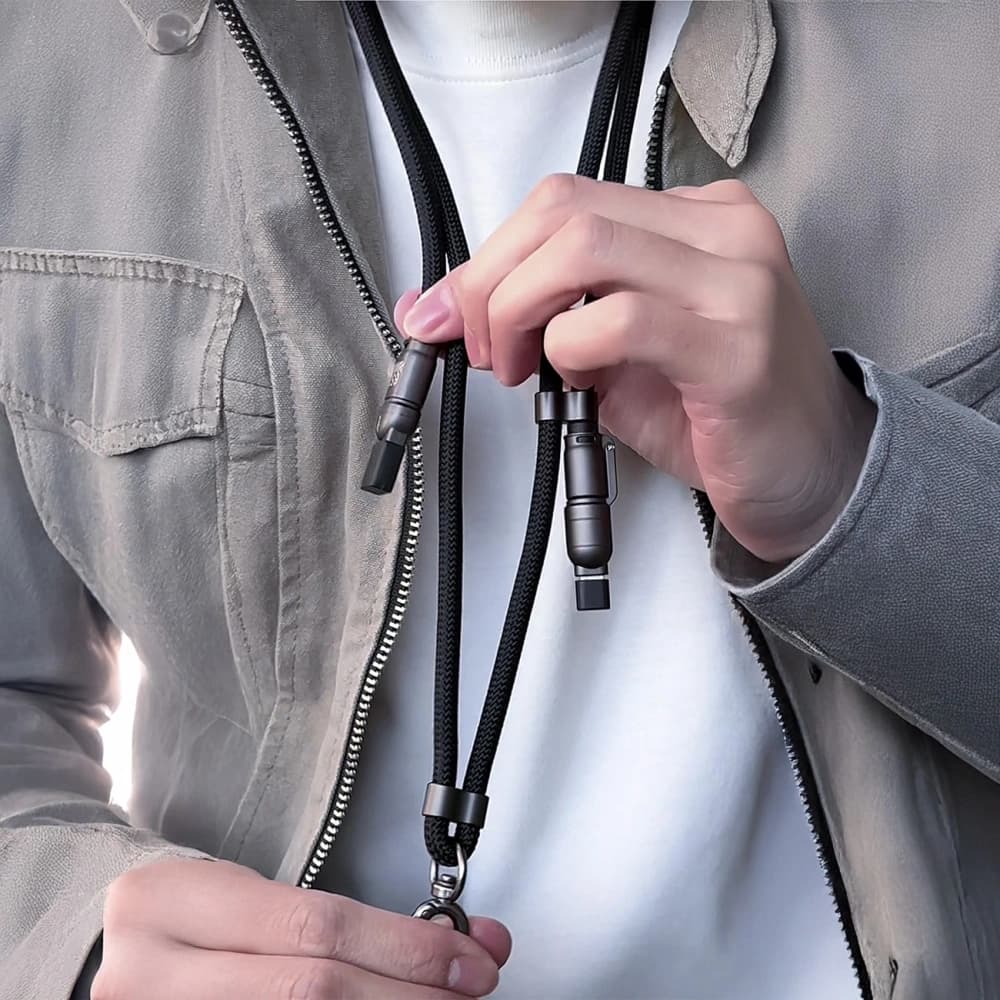 Kabel 4w1 mit Dudao L20MAX USB-A / USB-C 65W, USB-C / Lightning 27W PD QC 1,5m schwarz - 4