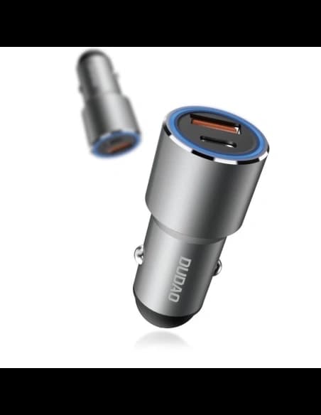 Dudao R4PQ autós töltő USB-A, USB-C Power Delivery Gyors Töltés 22.5W szürke
