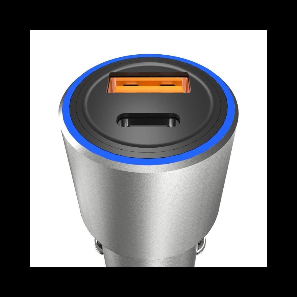 Dudao R4PQ Auto-Ladegerät USB-A, USB-C Power Delivery Quick Charge 22,5W grau - 2