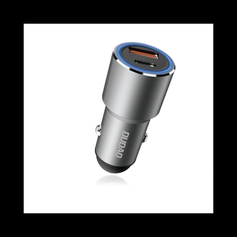 Dudao R4PQ Auto-Ladegerät USB-A, USB-C Power Delivery Quick Charge 22,5W grau - 3