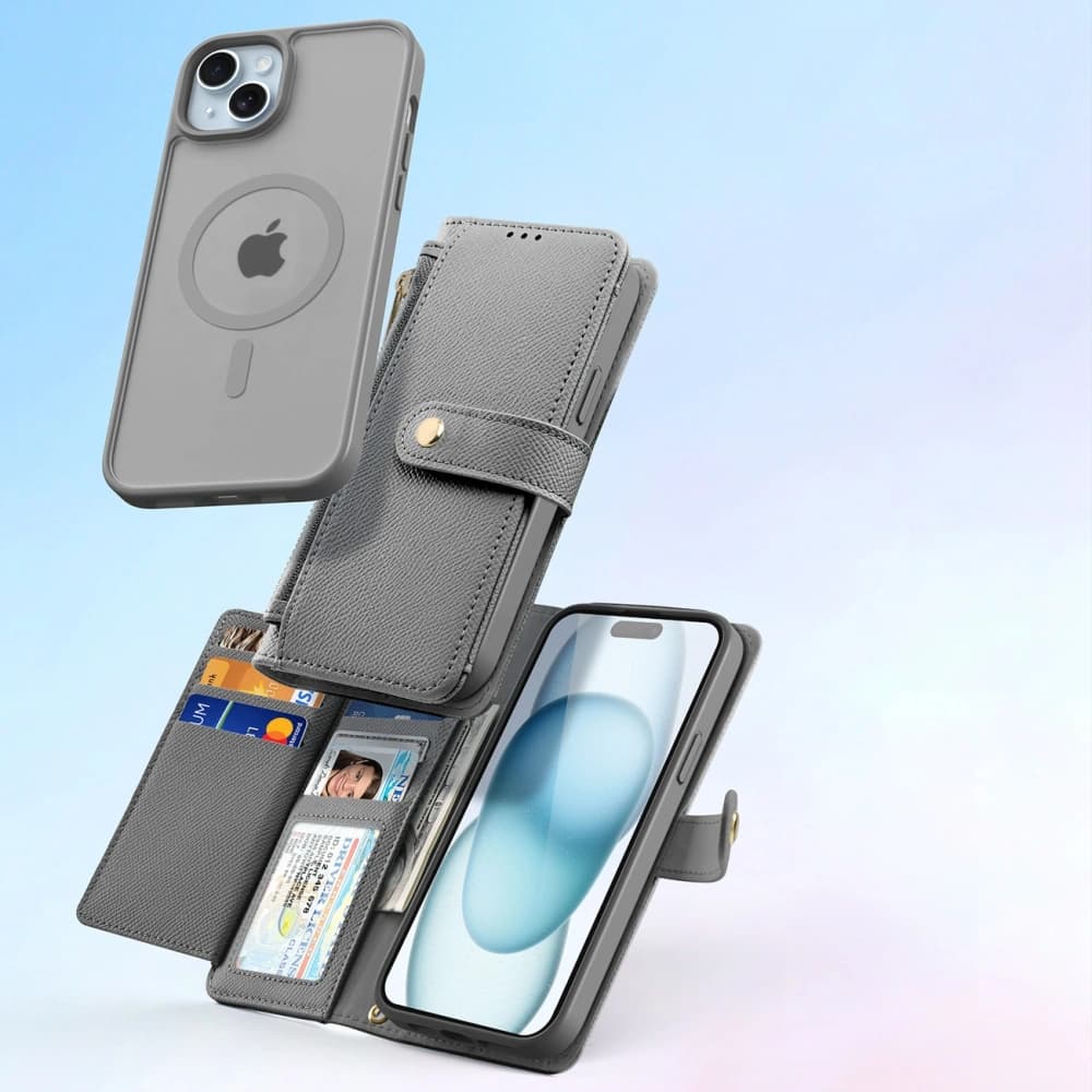 Husa cu clapetă Dux Ducis Lawa pentru Apple iPhone 15 gri - 4