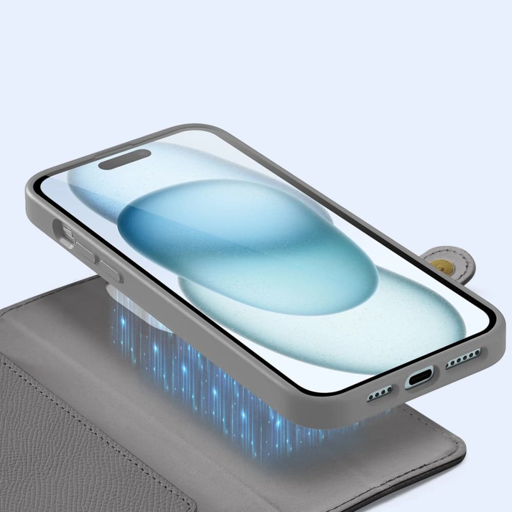 Husa cu clapetă Dux Ducis Lawa pentru Apple iPhone 15 gri - 6