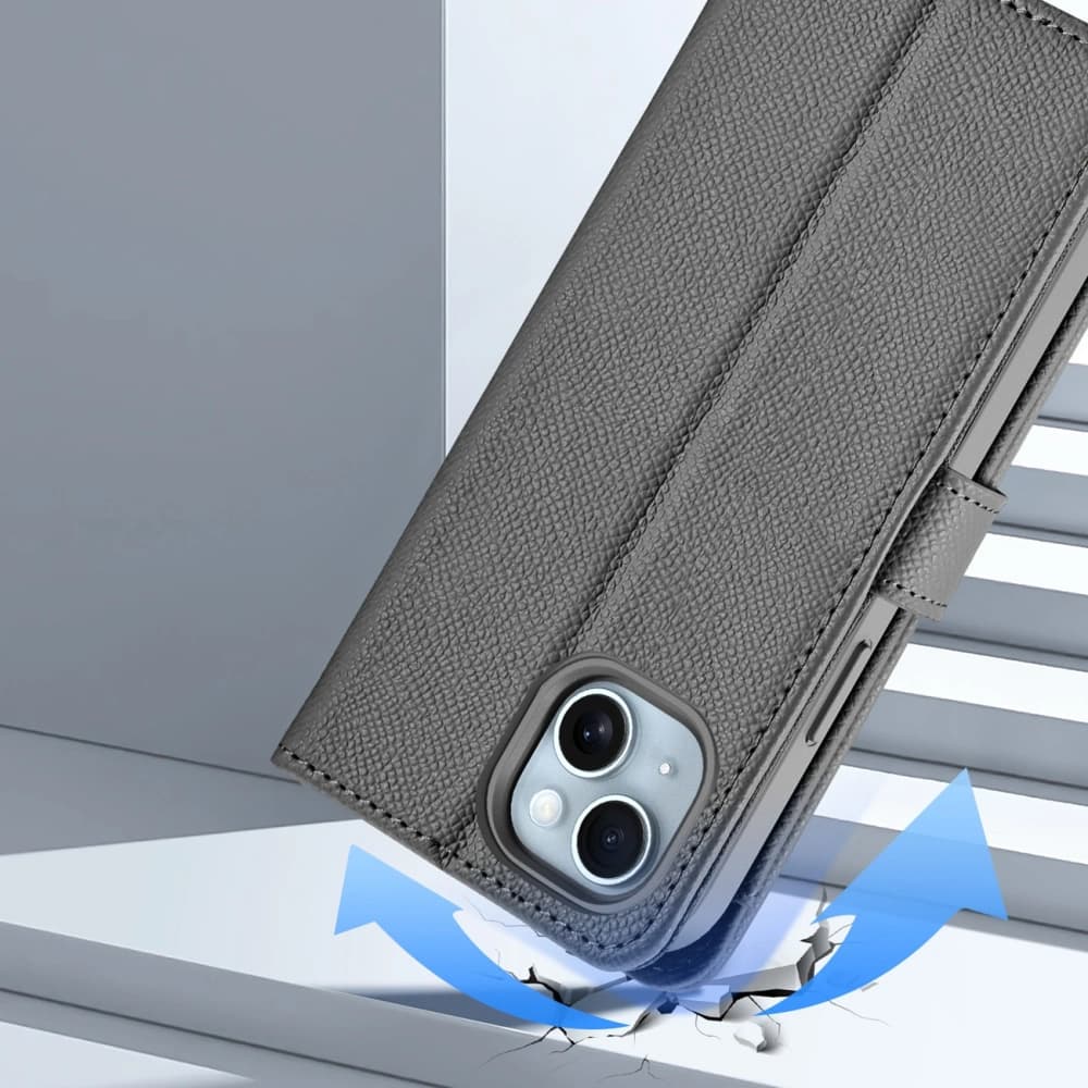 Husa cu clapetă Dux Ducis Lawa pentru Apple iPhone 15 gri - 11