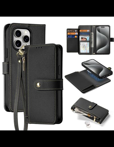 Husa cu clapetă Dux Ducis Lawa pentru Apple iPhone 15 Pro neagră