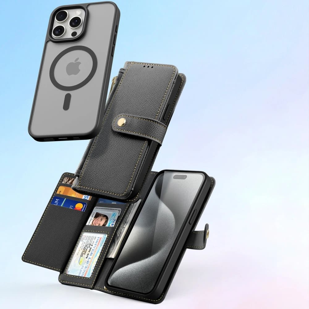 Husa cu clapetă Dux Ducis Lawa pentru Apple iPhone 15 Pro neagră - 4