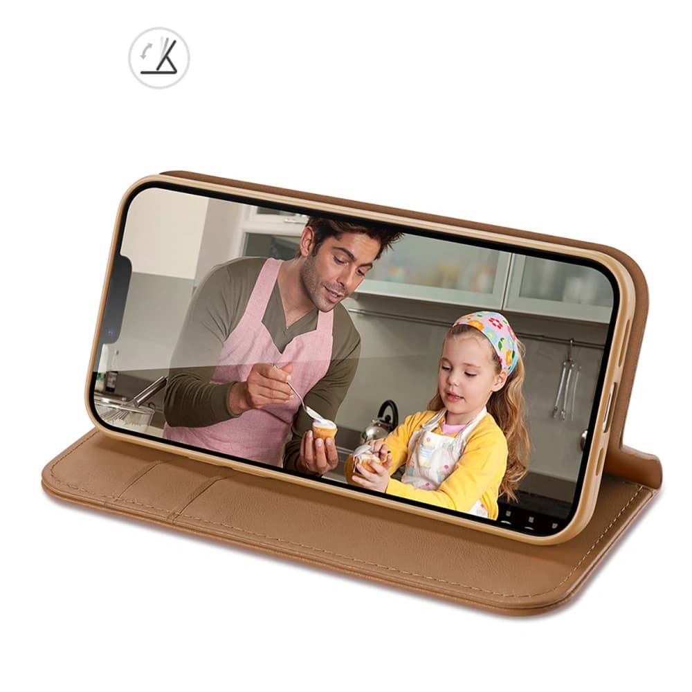 Husa cu clapetă Dux Ducis Hivo pentru Apple iPhone 16e, maro - 7