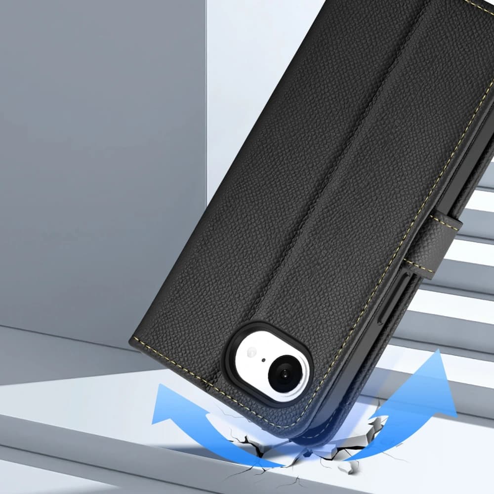 Etui cu clapetă Dux Ducis Lawa pentru Apple iPhone 16e cu portofel magnetic detașabil negru - 11