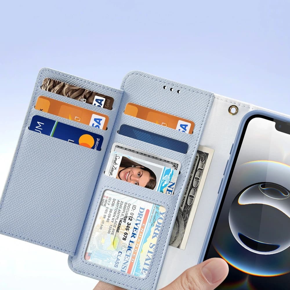 Husa cu clapetă Dux Ducis Lawa pentru Apple iPhone 16e cu portofel magnetic detașabil albastru - 8