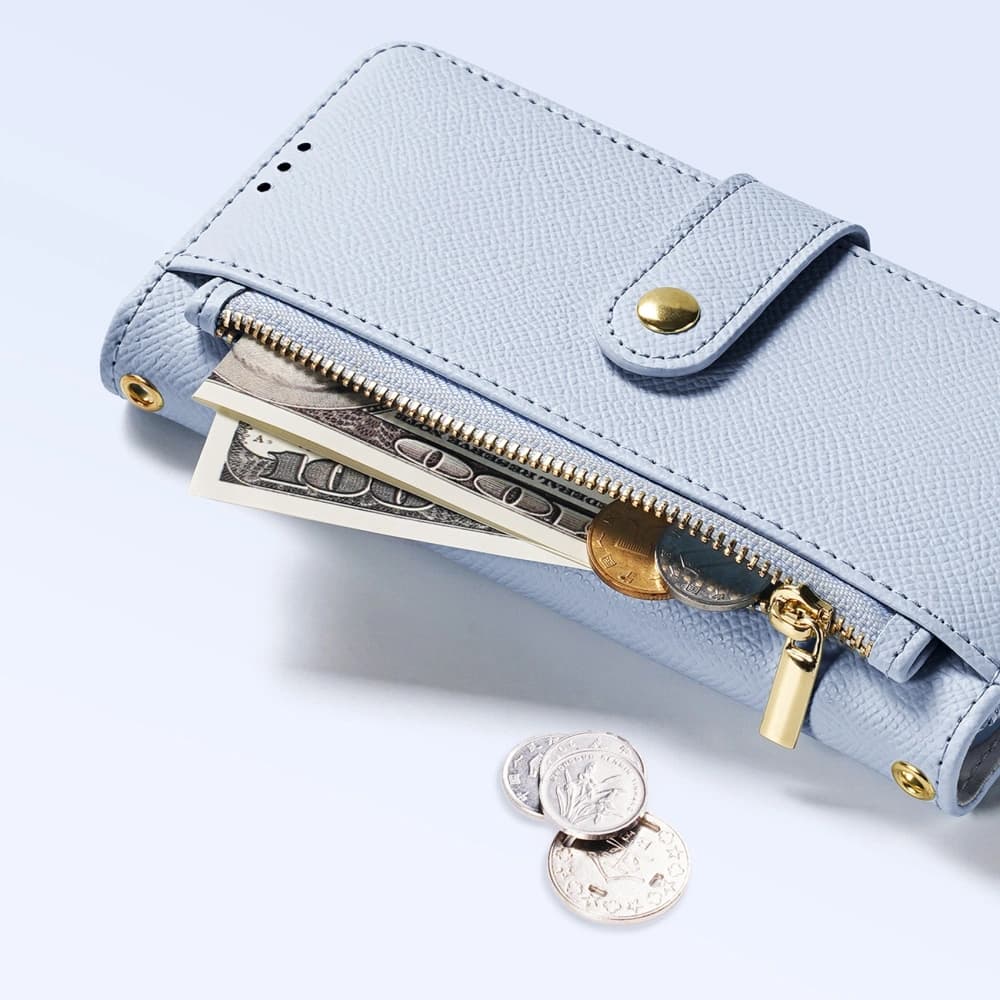 Dux Ducis Lawa Klappetui für Apple iPhone 16 mit abnehmbarem magnetischem Geldbeutel in Blau - 8