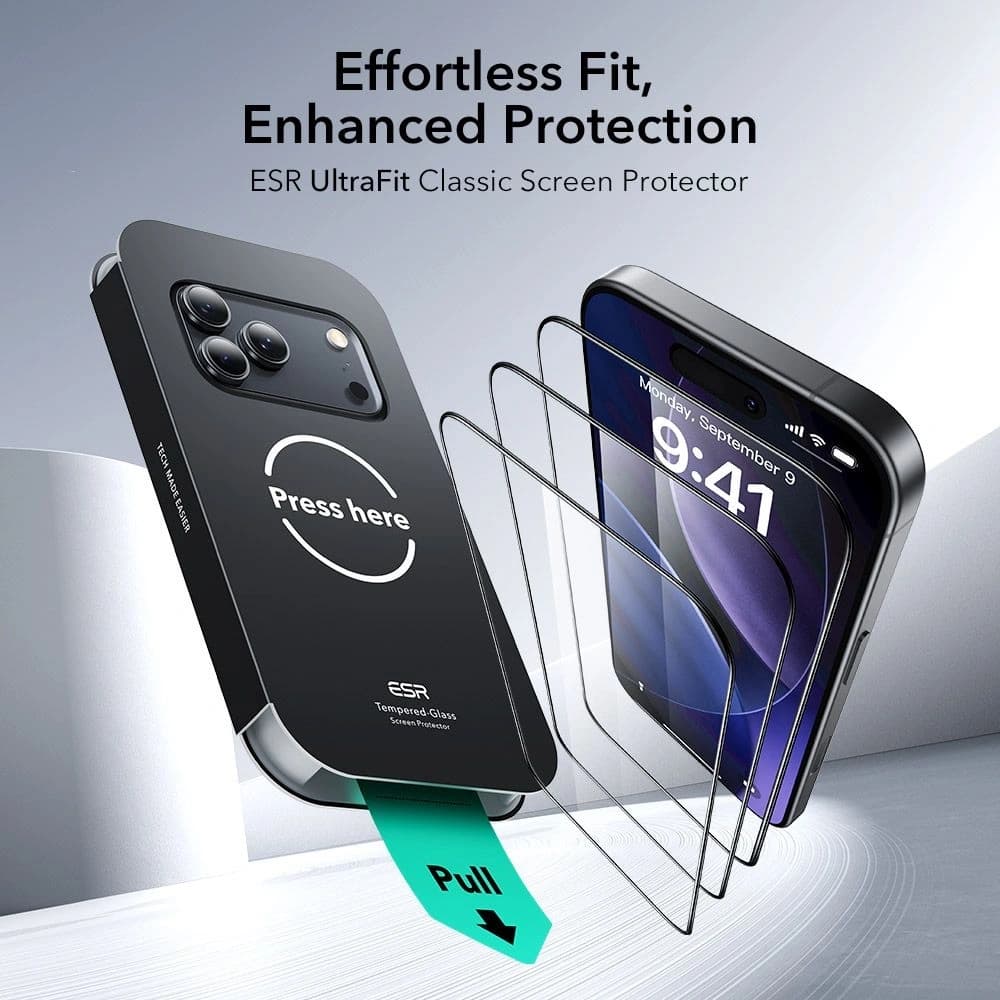 Sklo tvrzené ESR Ultrafit Tempered Glass pro Apple iPhone 17 Pro Max Clear [2 BALENÍ] - 2