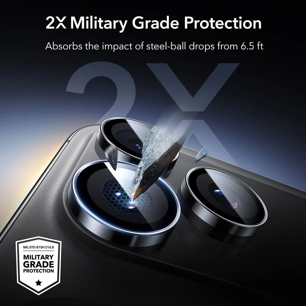 ESR Armorite Kamera Schutz für Apple iPhone 14 Pro / 14 Pro Max / 15 Pro / 15 Pro Max / 16 Pro / 16 Pro Max / 17 Pro / 17 Pro Max Schwarz - 5