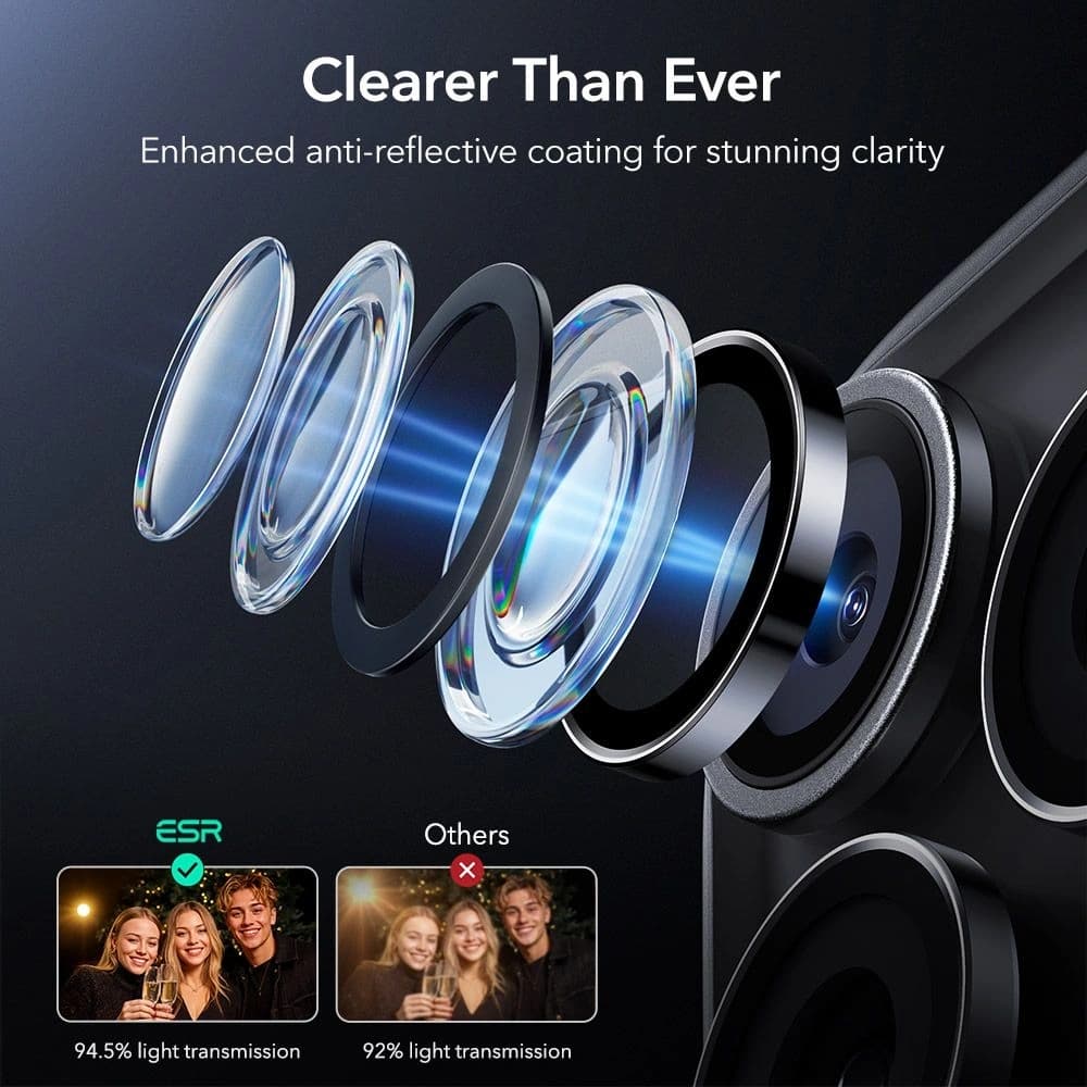 ESR Armorite Kamera Schutz für Apple iPhone 14 Pro / 14 Pro Max / 15 Pro / 15 Pro Max / 16 Pro / 16 Pro Max / 17 Pro / 17 Pro Max Schwarz - 6