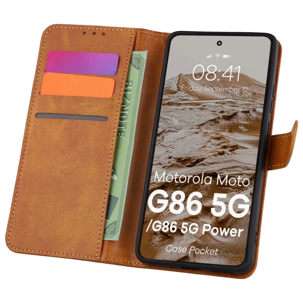 Husa Bizon pentru Motorola Moto G86 5G / G86 Power 5G maro - 1