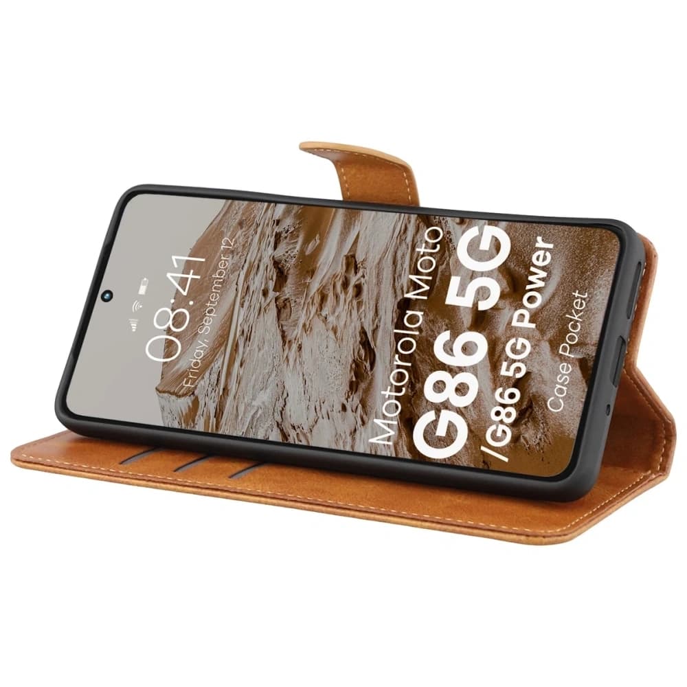 Husa Bizon pentru Motorola Moto G86 5G / G86 Power 5G maro - 5