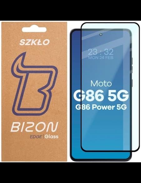 Bizon Glass Edge 2 Motorola Moto G86 5G / G86 Power 5G schwarzer Rahmen