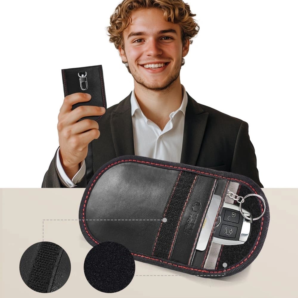 Tech-Protect KLR100 Pouch Keyless RFID Signální Blokovací Pouzdro Černá/Červená - 3