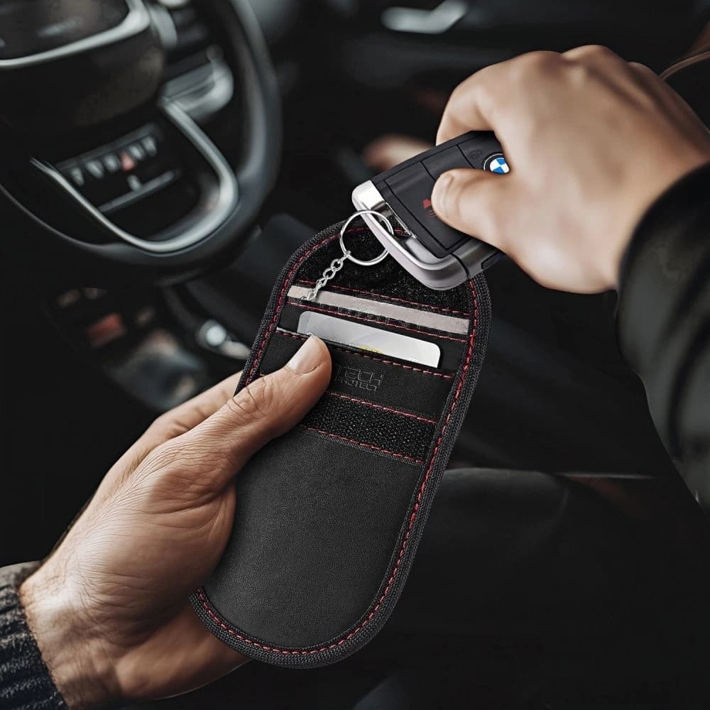 Tech-Protect KLR100 Pouch Keyless RFID Signální Blokovací Pouzdro Černá/Červená - 4