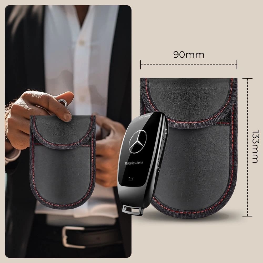 Tech-Protect KLR100 Pouch Keyless RFID Signální Blokovací Pouzdro Černá/Červená - 6