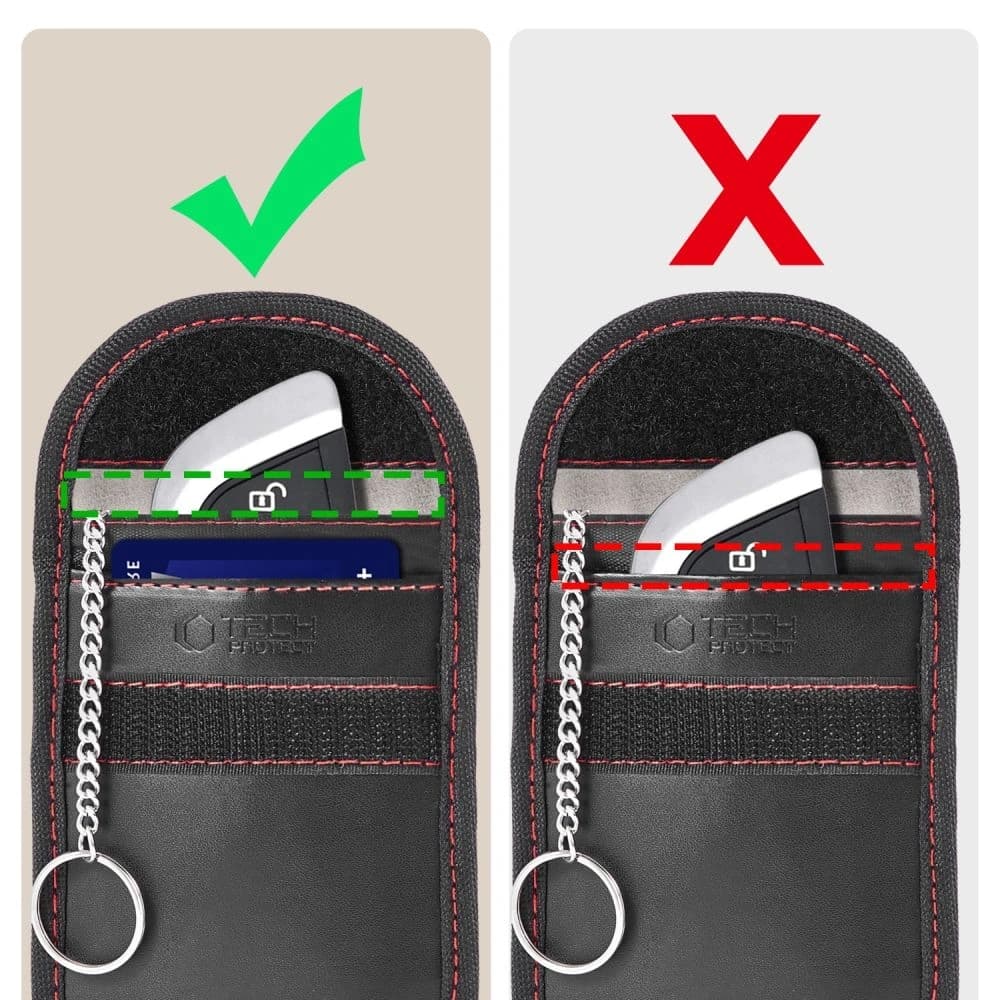 Tech-Protect KLR100 Pouch Keyless RFID Signální Blokovací Pouzdro Černá/Červená - 7