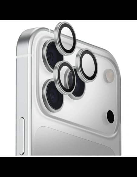 UNIQ Optix Hliníkový Ochranný Kryt Objektivu Kamery pro Apple iPhone 17 Pro / iPhone 17 Pro Max s aplikátorem stříbrný