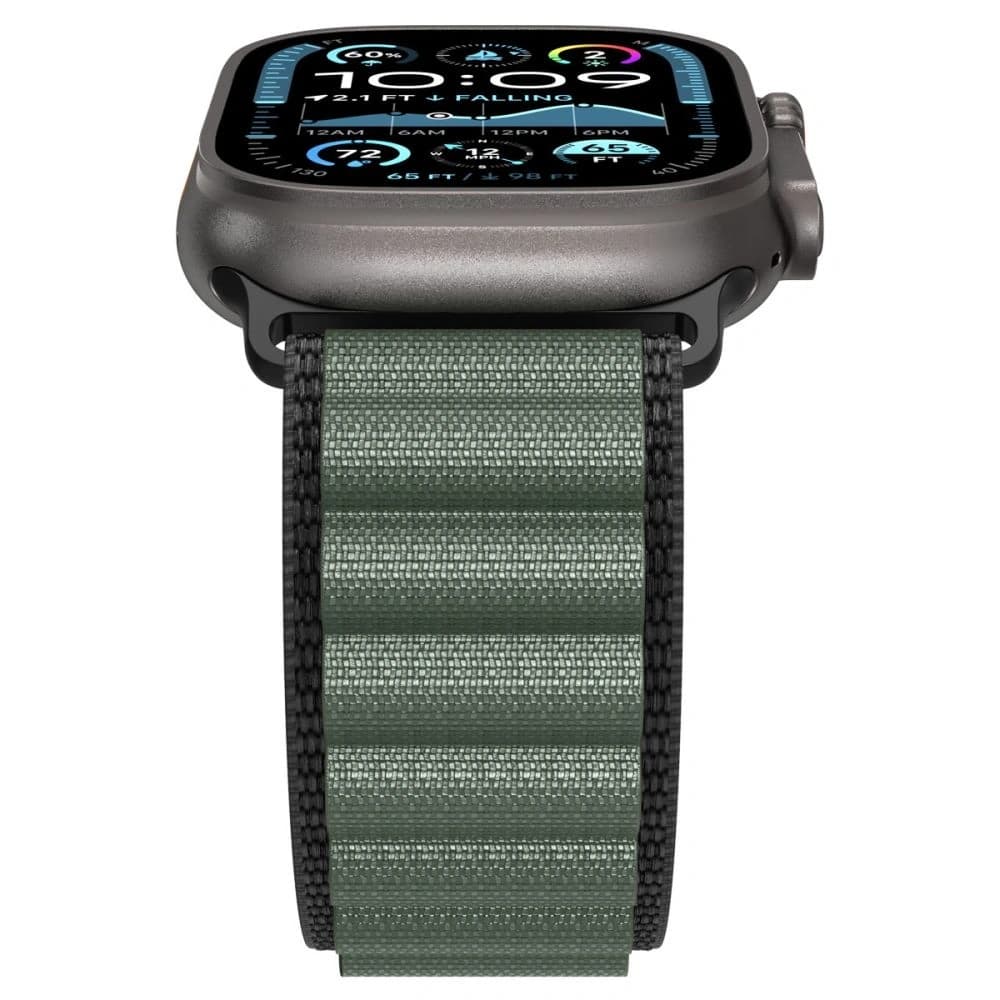 Spigen WBF1 Band Apple Watch 6/7/8/9/10/SE/Ultra 1/2 44/45/46/49mm Negru/verde - 7