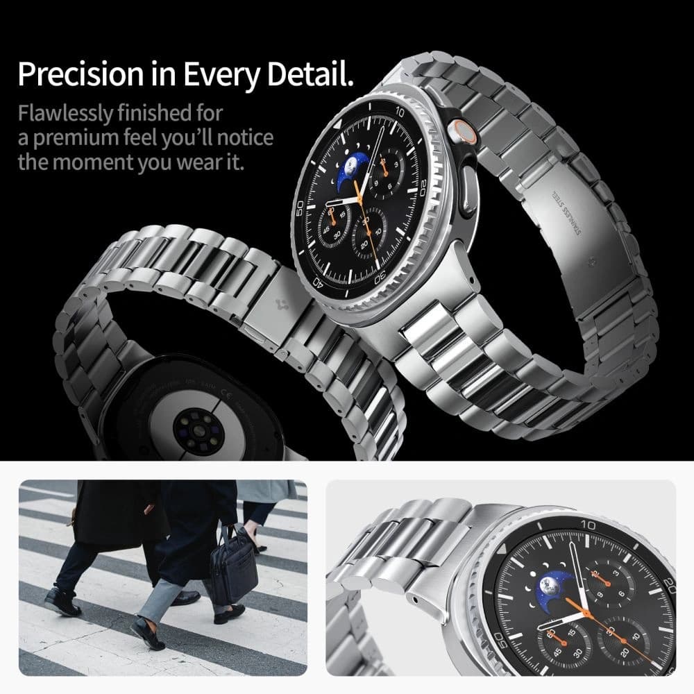 Spigen Modern Fit Band für Samsung Galaxy Watch 8 / Classic 40/44/46mm Silber - 10