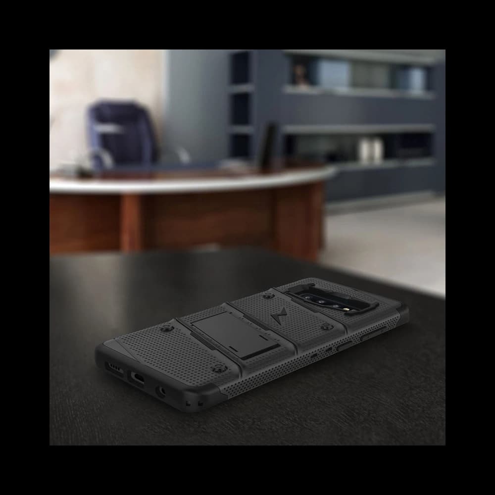 Pancéřové etui Zizo Bolt Cover Samsung Galaxy S10 a podstavec & držák na pásek (Černá/Černá) - 8