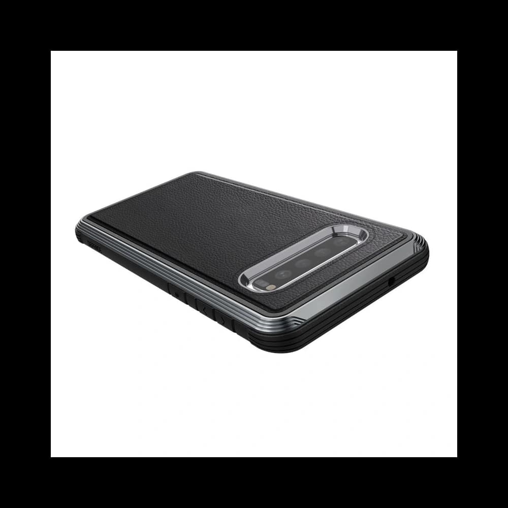 X-Doria Samsung Aluminiumhülle Defense Lux Galaxy S10+ Plus (Falltest 3m) (Schwarzes Leder) - 2