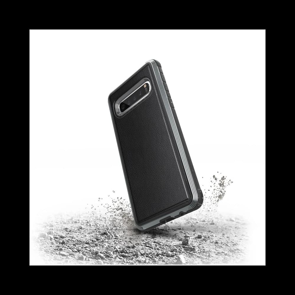 X-Doria Samsung Aluminiumhülle Defense Lux Galaxy S10+ Plus (Falltest 3m) (Schwarzes Leder) - 4