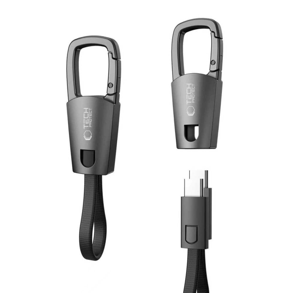 Kabel Tech-Protect Ultraboost DNA Keychain USB-C / USB-C Cable PD 60W / 3A Iron Grey - 1