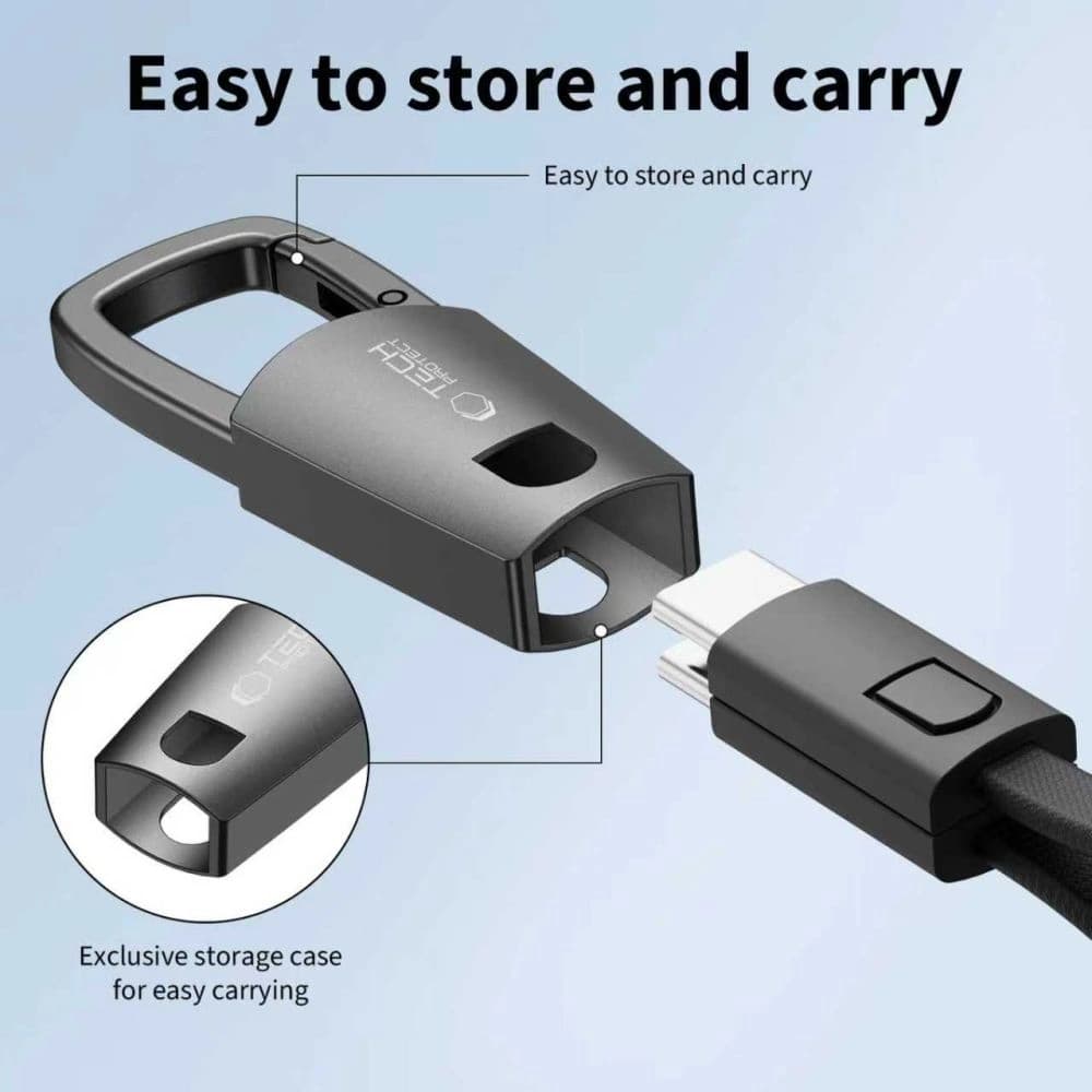 Kabel Tech-Protect Ultraboost DNA Keychain USB-C / USB-C Cable PD 60W / 3A Iron Grey - 3