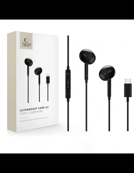 Căști Tech-Protect Ultraboost USB-C Core G2 Negre
