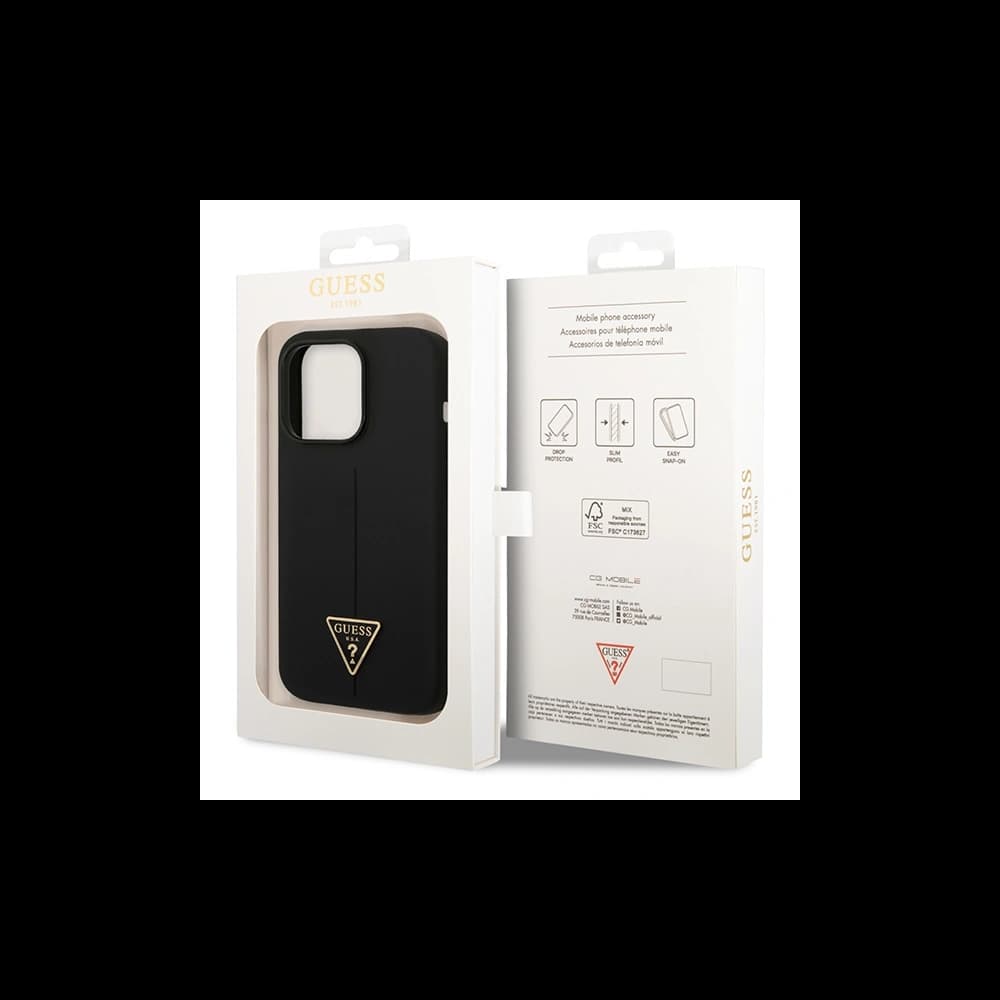 [CR] Guess GUHCP14XSLTGK Apple iPhone 14 Pro Max black hardcase Silicone Triangle - 8