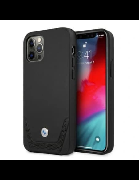 [CR] Case BMW BMHCP12MRSWPK Apple iPhone 12/12 Pro schwarz/black hardcase Leder Perforiert