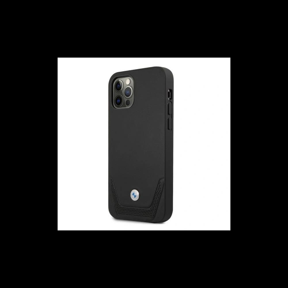 [CR] Etui BMW BMHCP12MRSWPK Apple iPhone 12/12 Pro fekete/black hardcase Bőr perforált - 2
