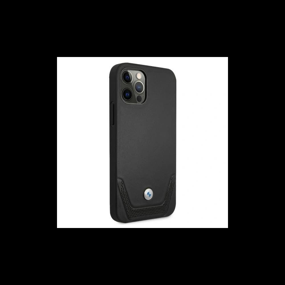 [CR] Etui BMW BMHCP12MRSWPK Apple iPhone 12/12 Pro fekete/black hardcase Bőr perforált - 4