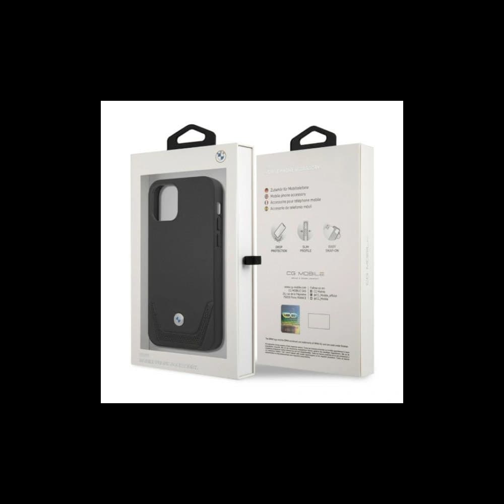 [CR] Etui BMW BMHCP12MRSWPK Apple iPhone 12/12 Pro fekete/black hardcase Bőr perforált - 8