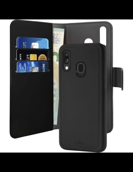 Etui PURO Wallet Detachable 2w1 Samsung Galaxy A40 (černý)