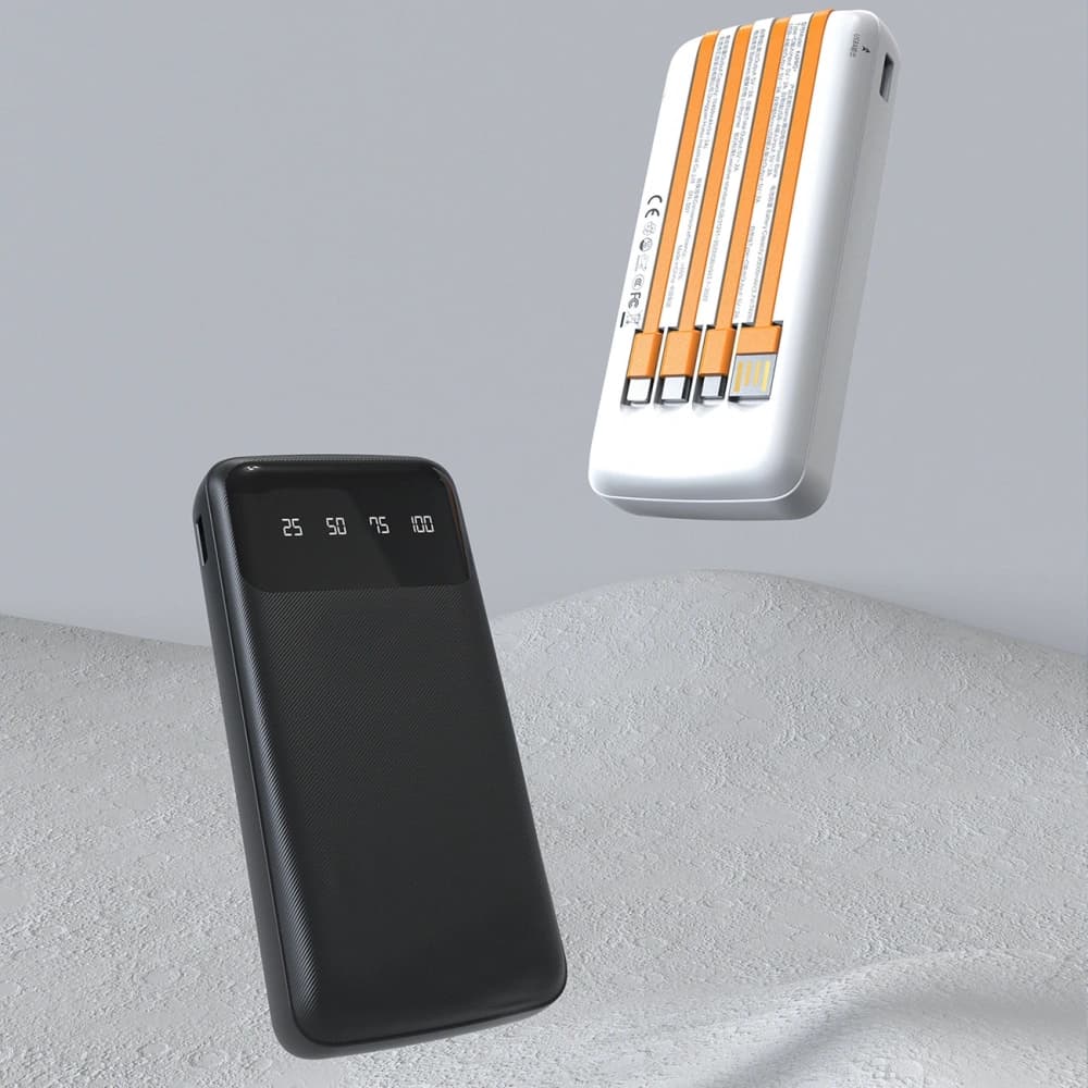 DUDAO K6 Pro 10000mAh Powerbank mit USB-A, USB-C, Lightning-Kabel schwarz - 5