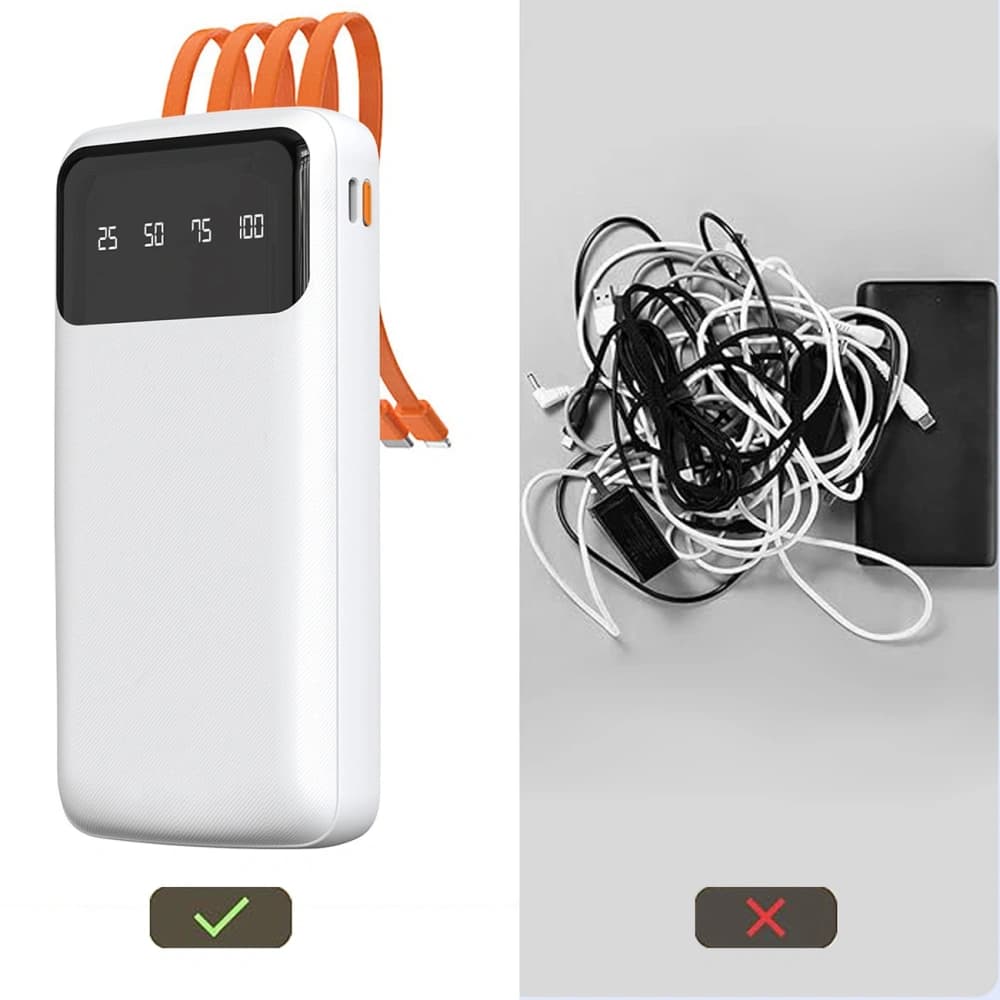 DUDAO K6 Pro 10000mAh Powerbank mit USB-A, USB-C, Lightning-Kabel schwarz - 6
