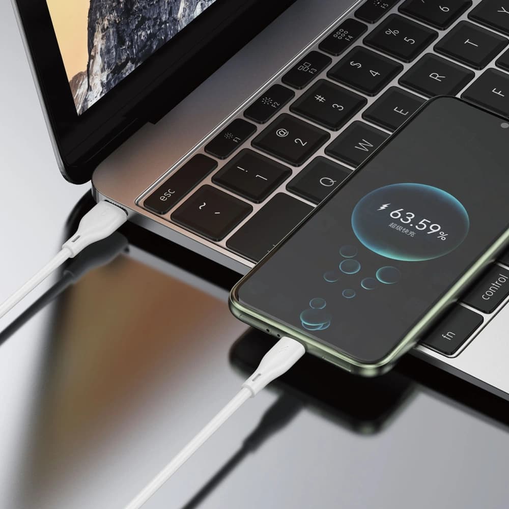 Cablu DUDAO L2T USB-A / USB-C 5A 1m alb - 4