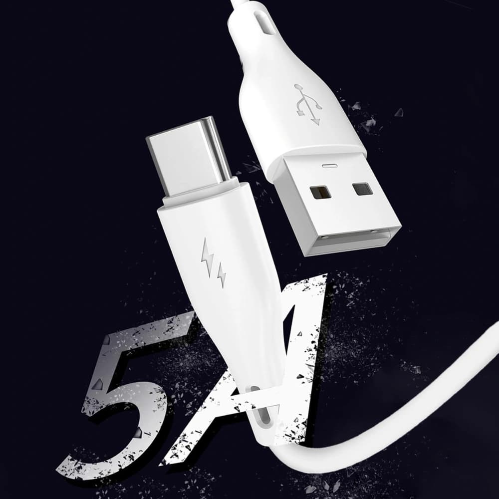 Cablu DUDAO L2T USB-A / USB-C 5A 1m alb - 7