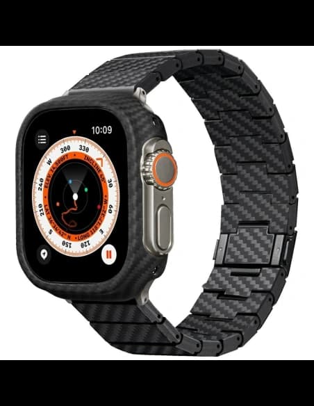 PITAKA Carbon Fiber Modern pentru Apple Watch 1/2/3/4/5/6/7/8/9/10/11/SE/SE 3/Ultra/Ultra 2/Ultra 3 negru gri