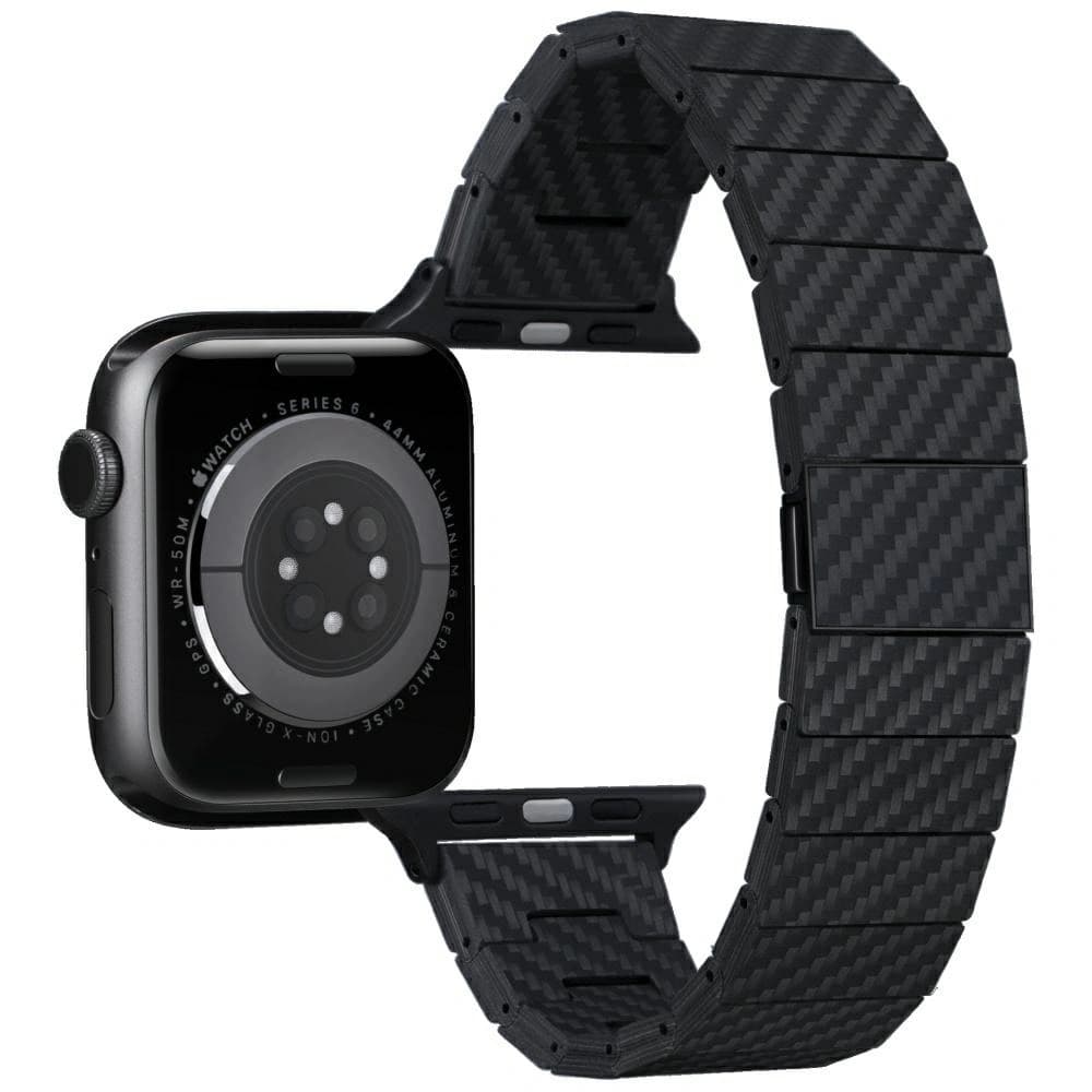 PITAKA Carbon Fiber Modern pro Apple Watch 1/2/3/4/5/6/7/8/9/10/11/SE/SE 3/Ultra/Ultra 2/Ultra 3 černá šedá - 6