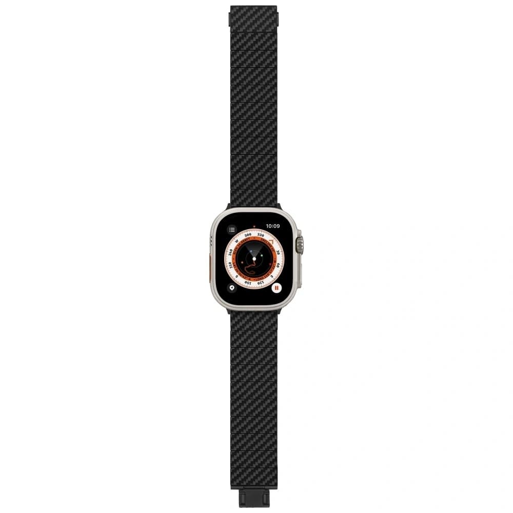 PITAKA Carbon Fiber Modern pro Apple Watch 1/2/3/4/5/6/7/8/9/10/11/SE/SE 3/Ultra/Ultra 2/Ultra 3 černá šedá - 7